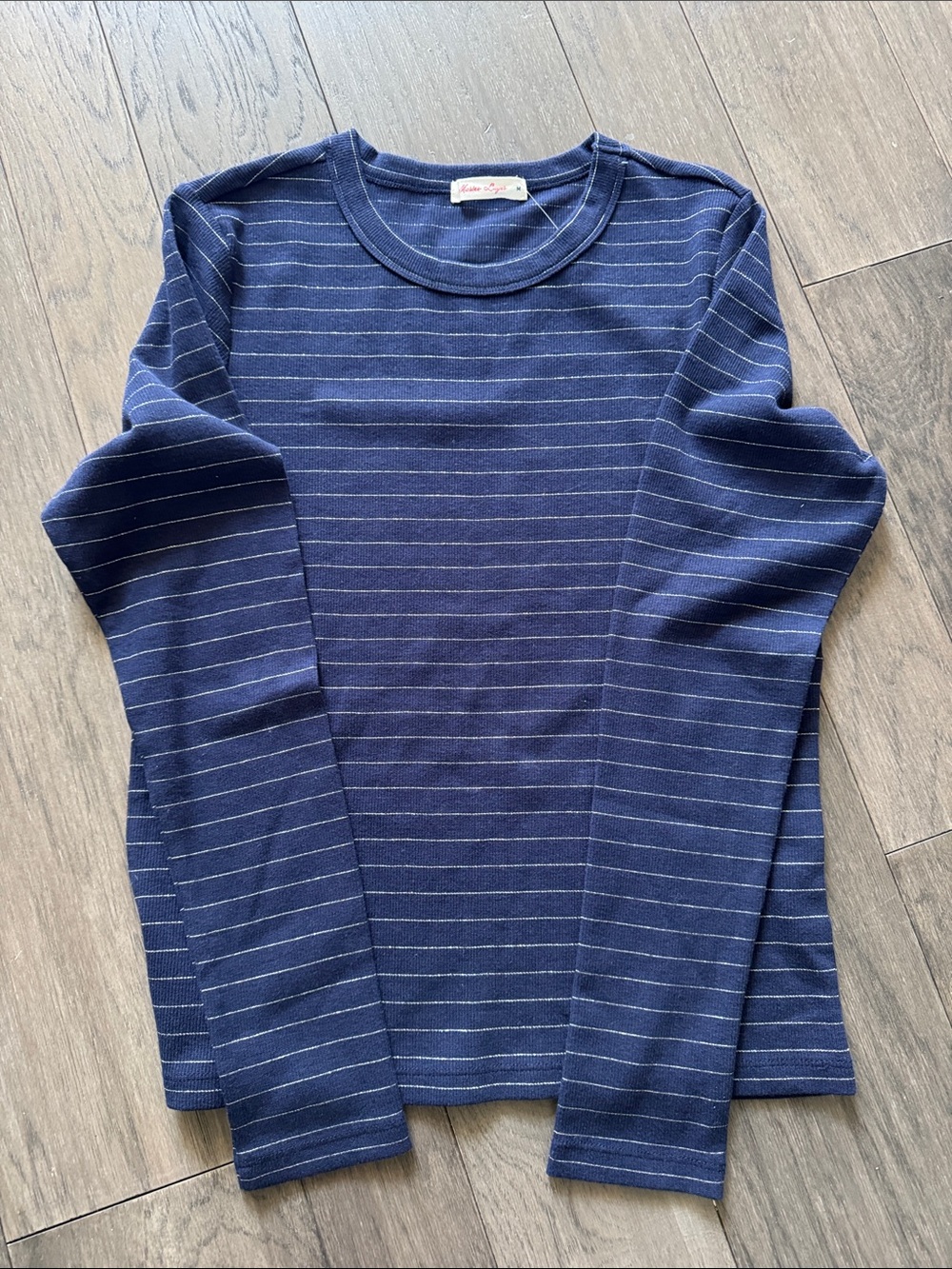 Marine Layer Navy Stripe Crewneck Tee